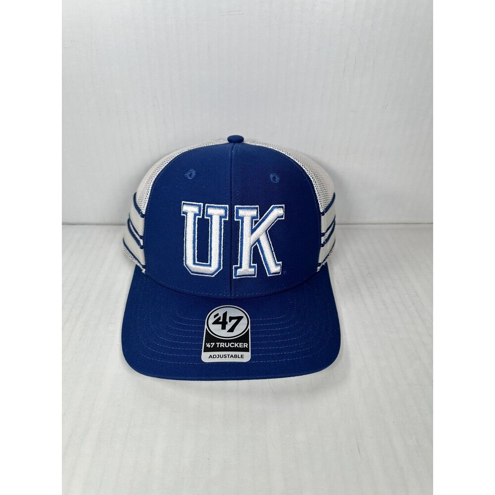 '47 Kentucky Wildcats Straight Eight Adjustable Trucker Hat Blue White NEW